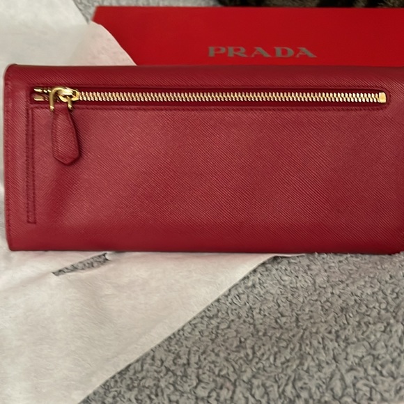 Prada Saffiano Red Leather Heart Wallet - Picture 10 of 16